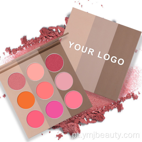 Busher de creme de cores por atacado 9 colorido blush personalizado